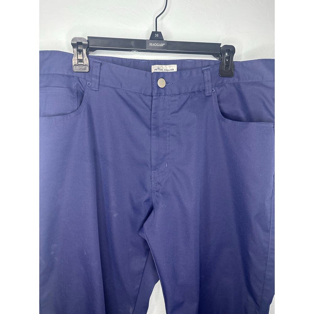 Peter Millar Crown Crafted Performance 5 Pocket Pants Navy Men's 38 x 32 Golf - Picture 2 of 5